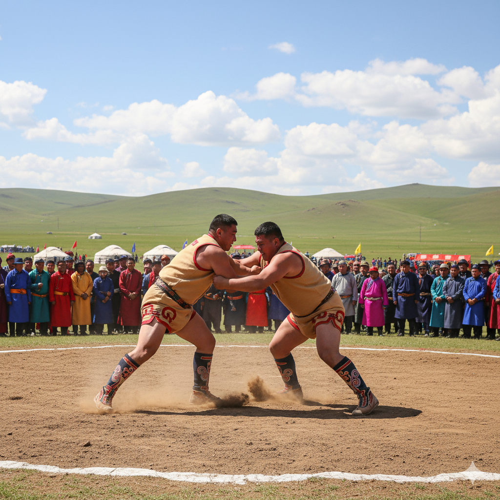 Wrestling (Bökh) - Mongolian wrestling