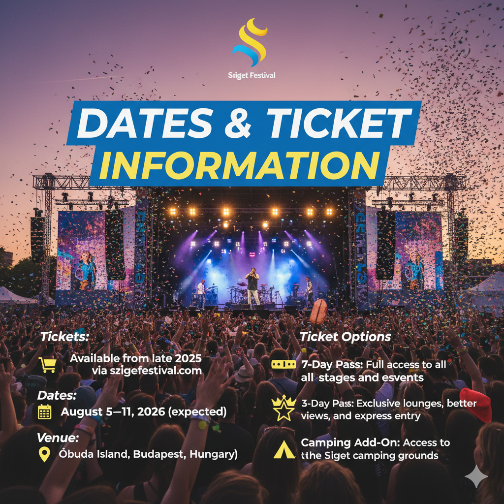 dates and ticket information for Sziget Festival