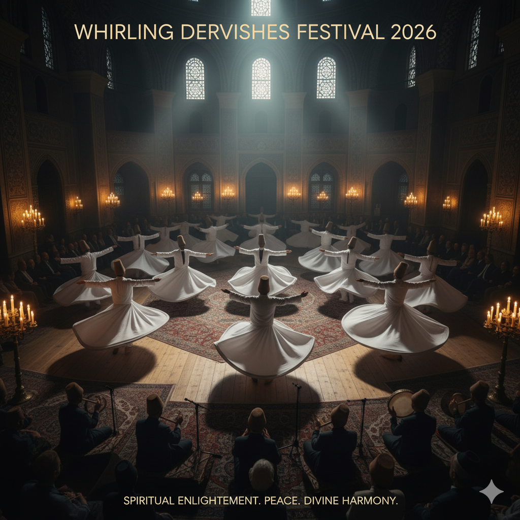 essence of spiritual enlightenment, peace, and divine harmony at the Whirling Dervishes Festival