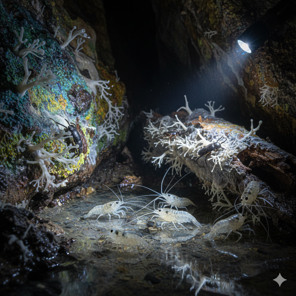 fascinating life forms that flourish in total darkness within deep cave ecosystems