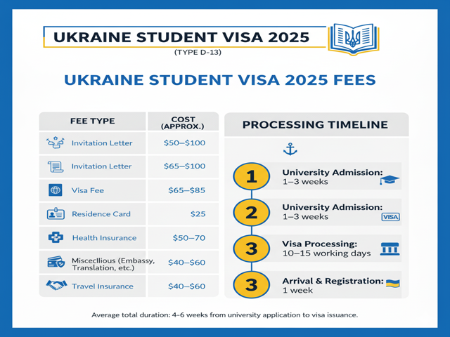 fees and processing timeline for the Ukraine Student Visa 2025