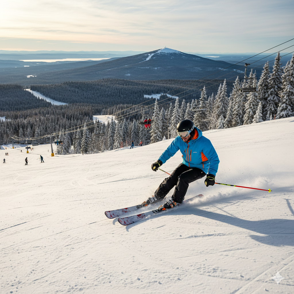 skiing at Mont-Sainte-Anne