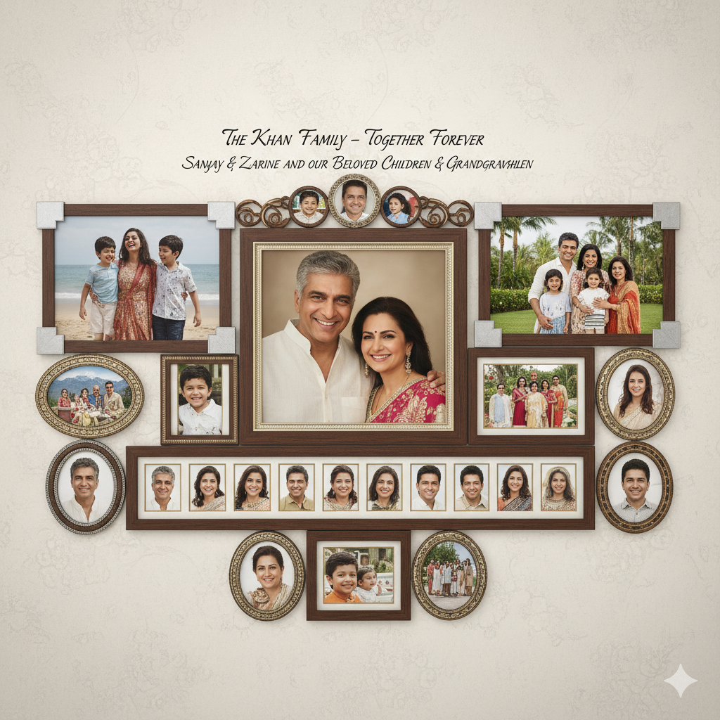 The Khan family posing together at a public event