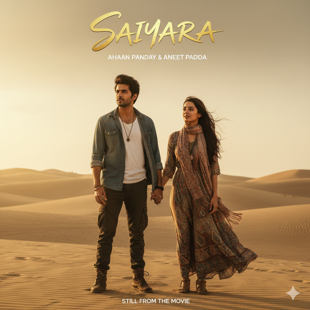 Ahaan Panday and Aneet Padda still from Saiyaara movie