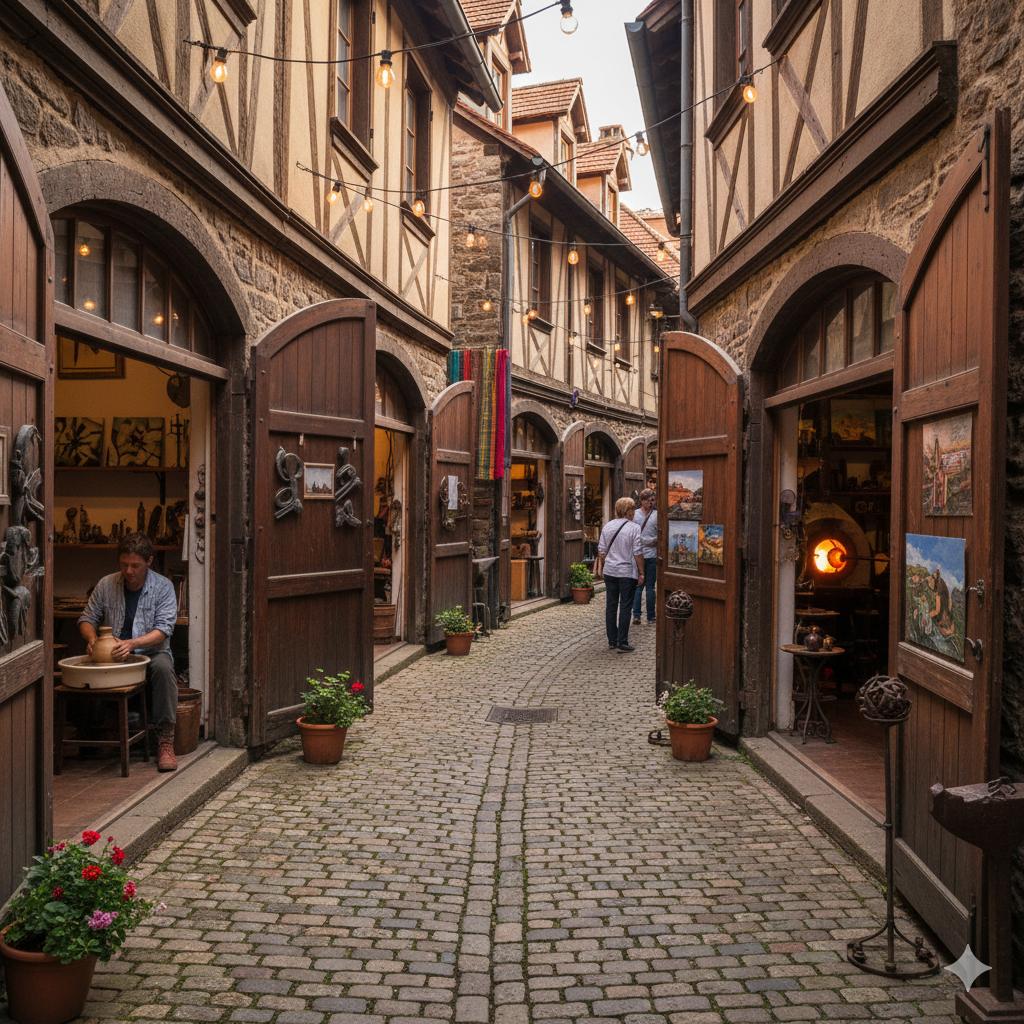 Hidden artisan passage in Paris