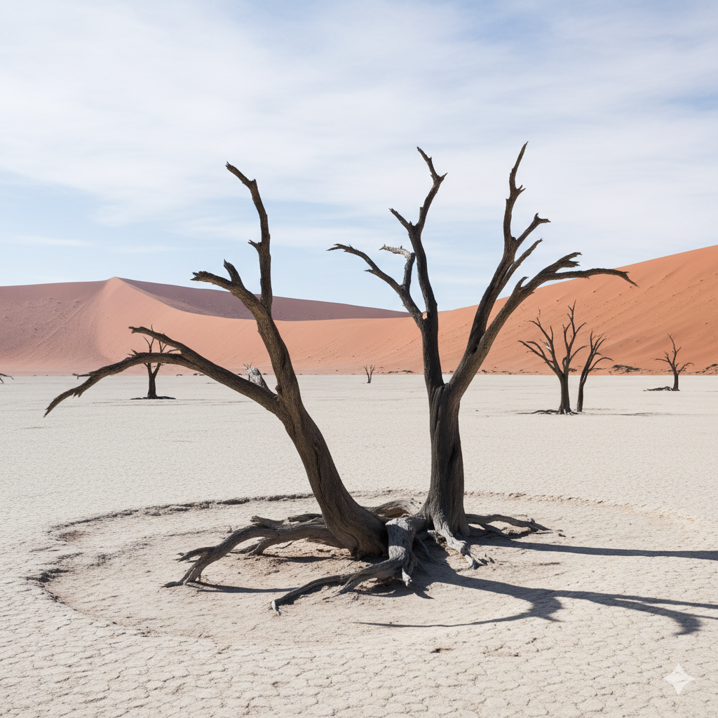 Deadvlei fossil trees in Namib Desert