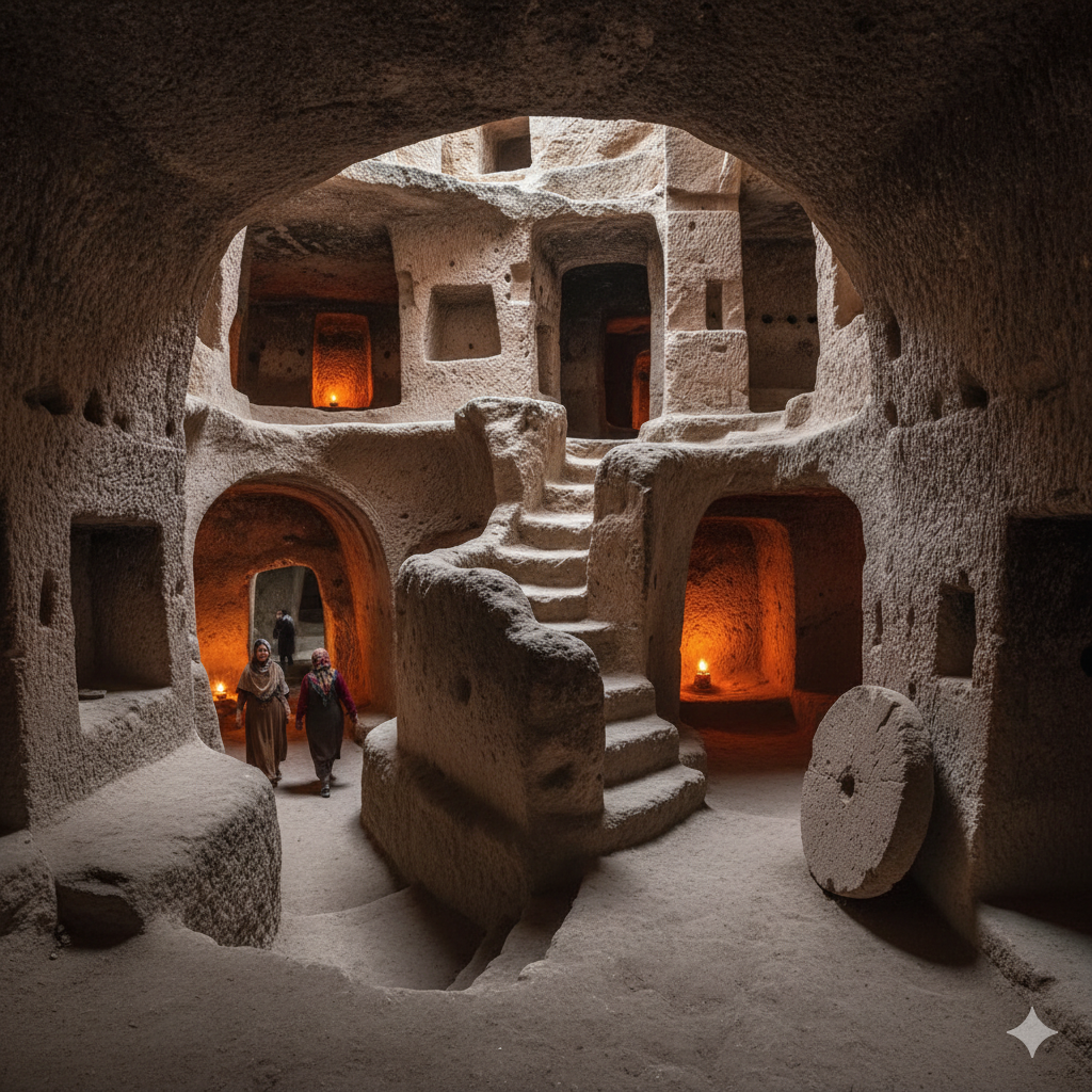 Derinkuyu underground city tunnels in Turkey