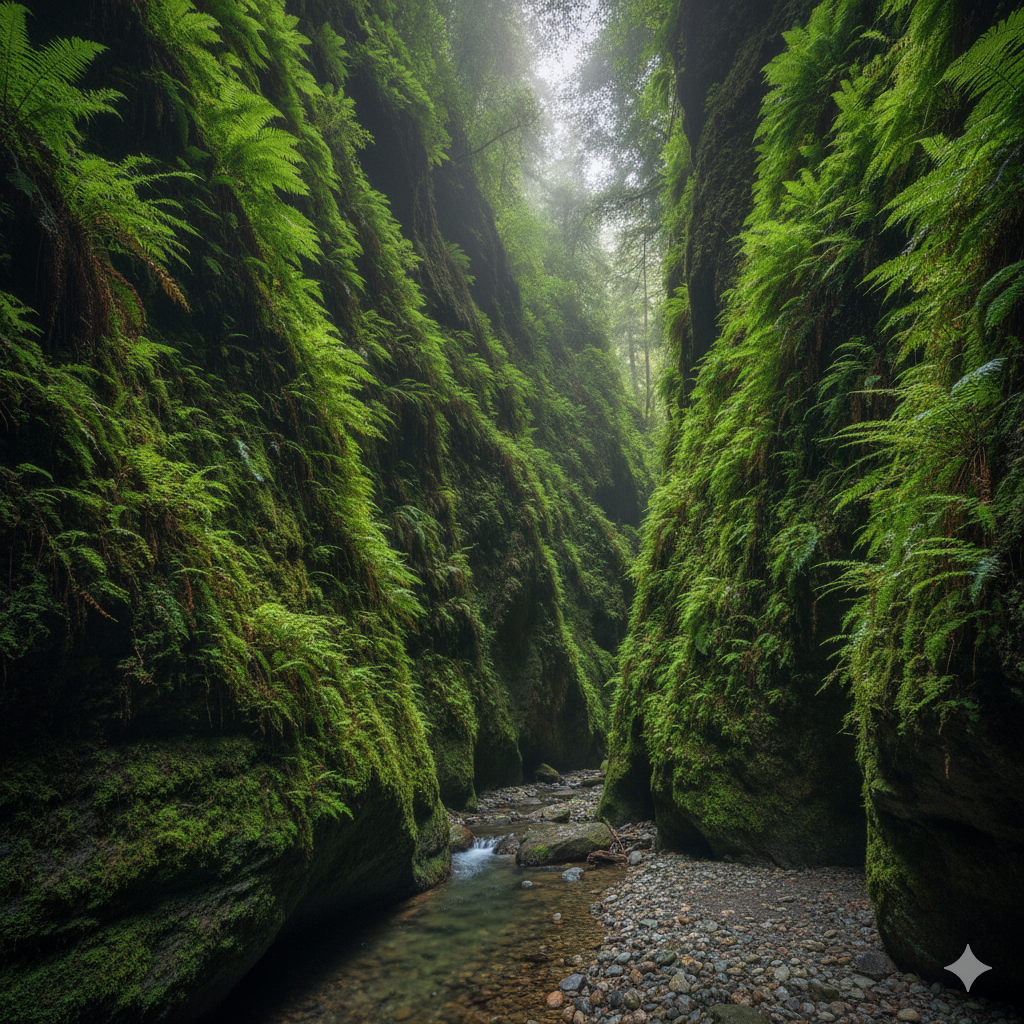 Fern Canyon moss walls California near Redwood National Park