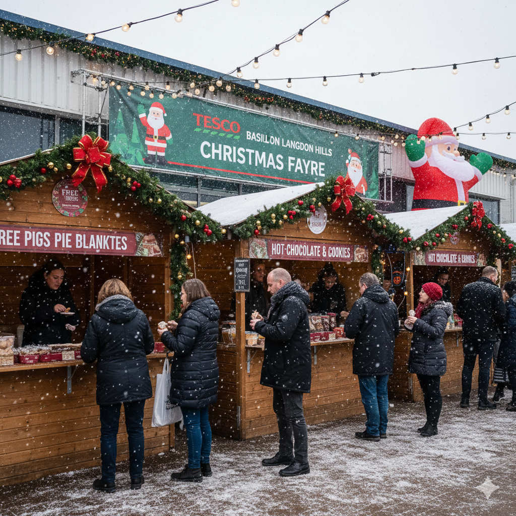 Festive pop-up Christmas market with free food samples at Tesco Basildon Langdon Hills 