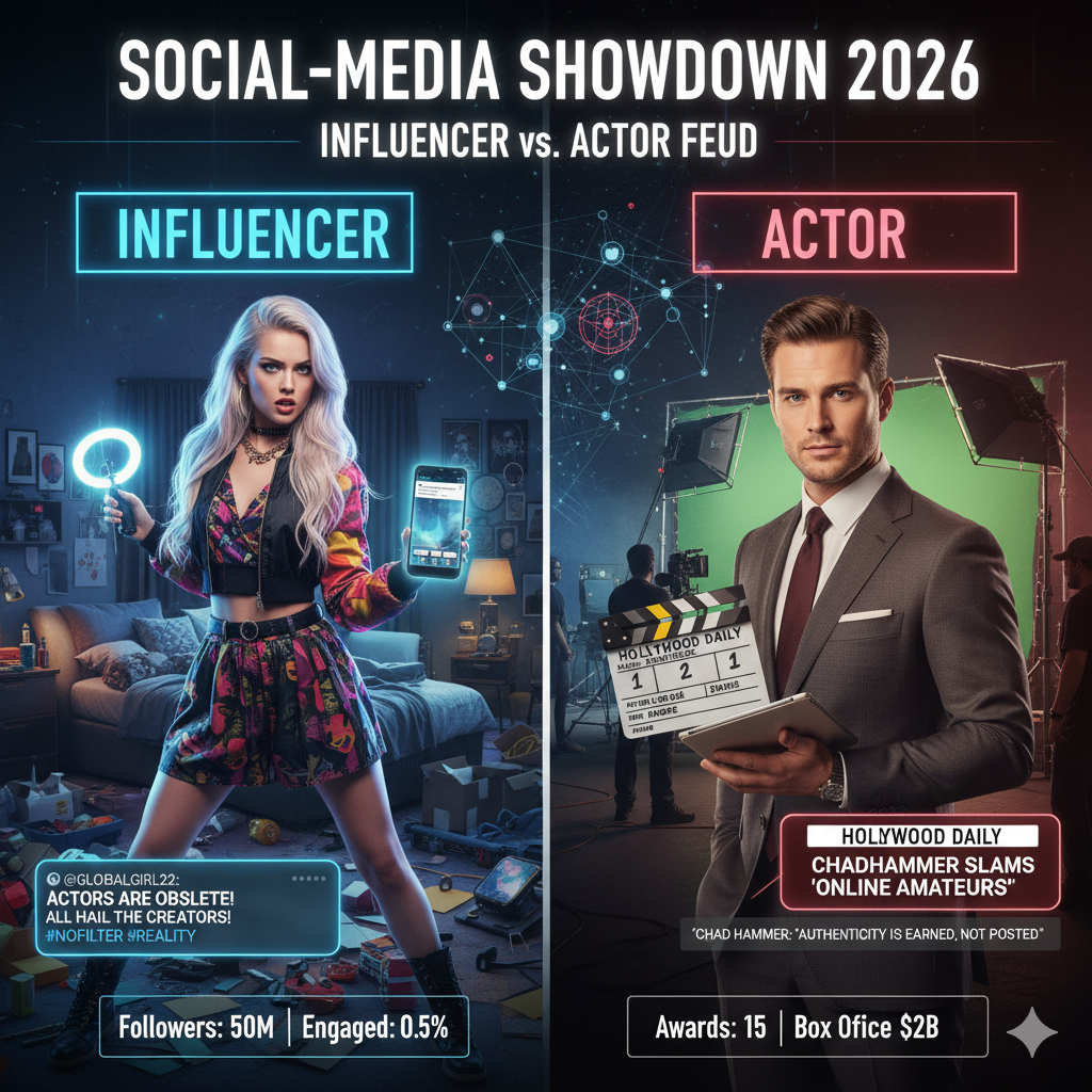 Influencer vs actor feud 2026 