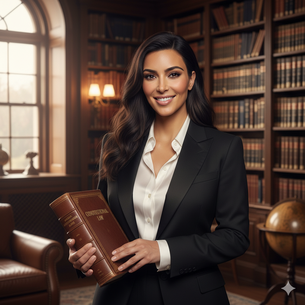 Kim Kardashian studying for the bar exam