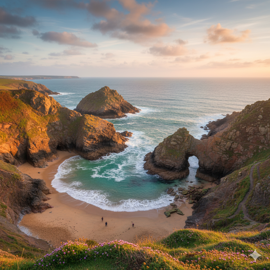 Kynance Cove hidden beach Cornwall