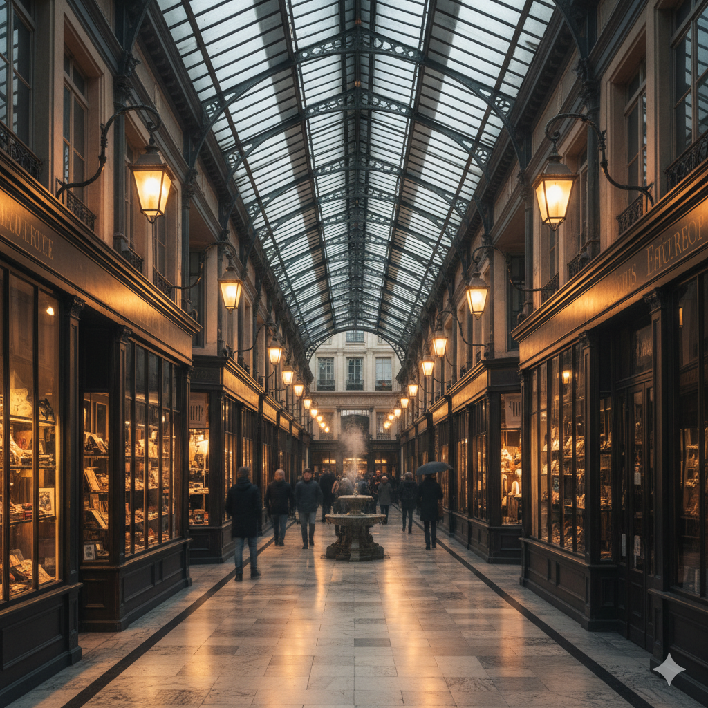 Paris covered passage vintage shops