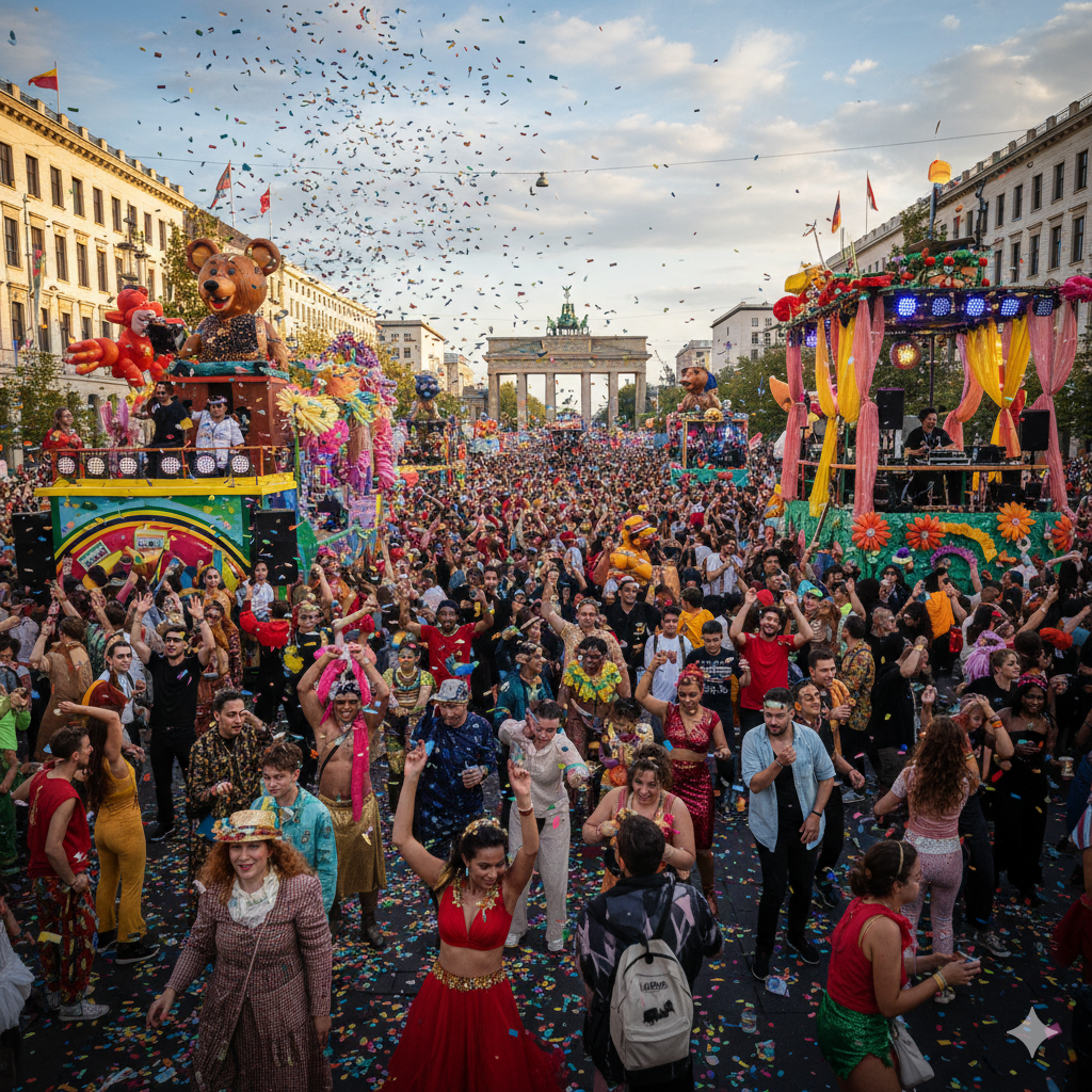 Love Parade Berlin crowd dancing