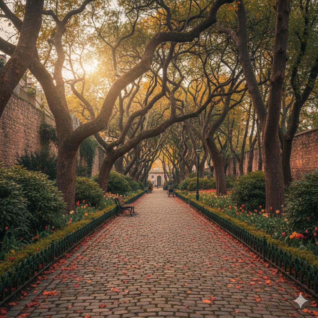 Peaceful walkway in Gülhane Park