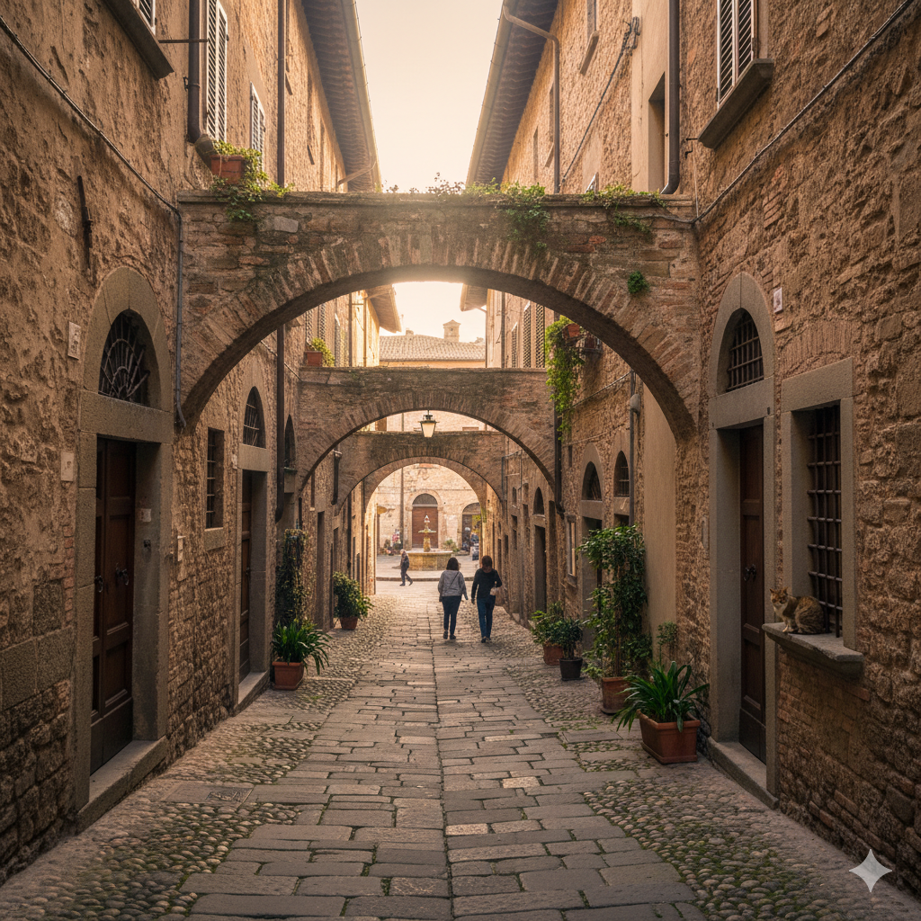 Perugia medieval old town alley