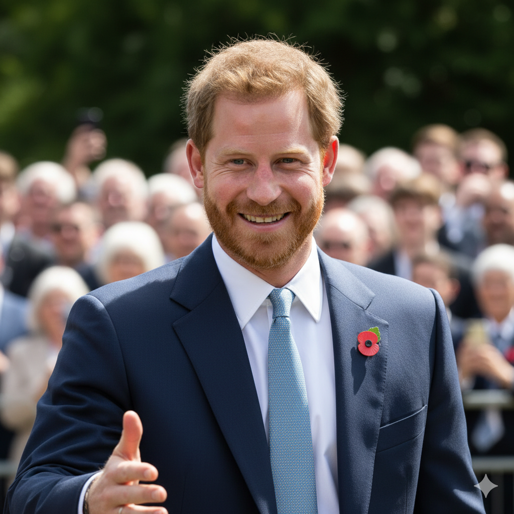 Prince Harry smiling warmly during a public appearance
