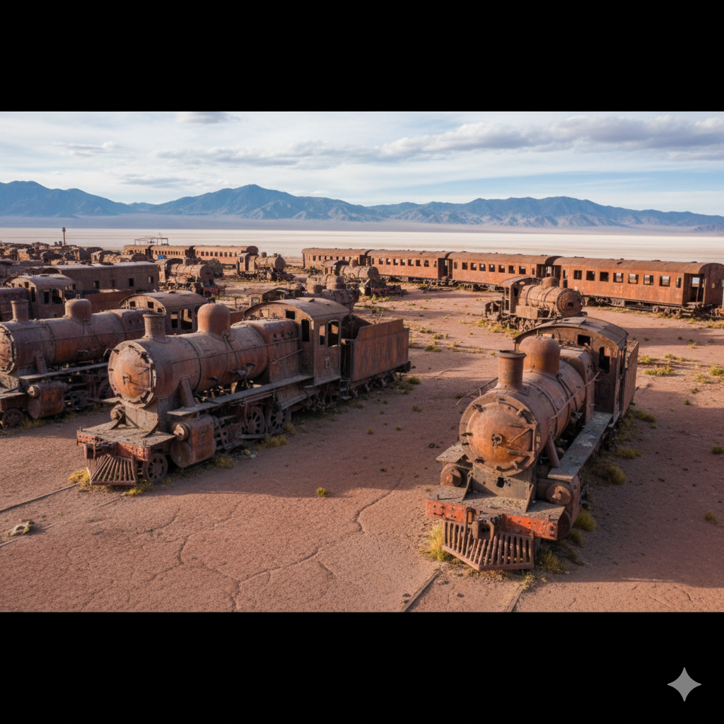 Abandoned trains in Bolivia’s famous Cementerio de Trenes