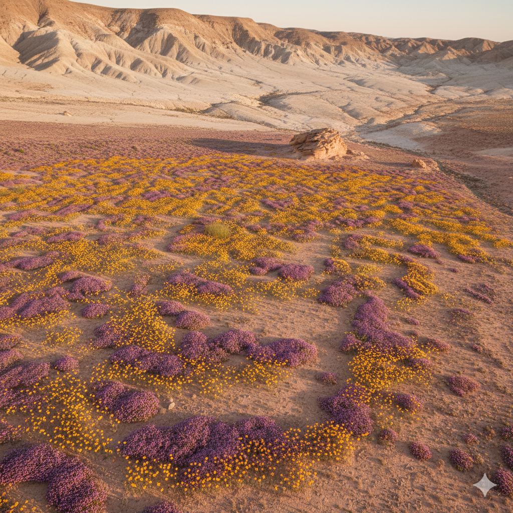 Chile desert bloom seen from space