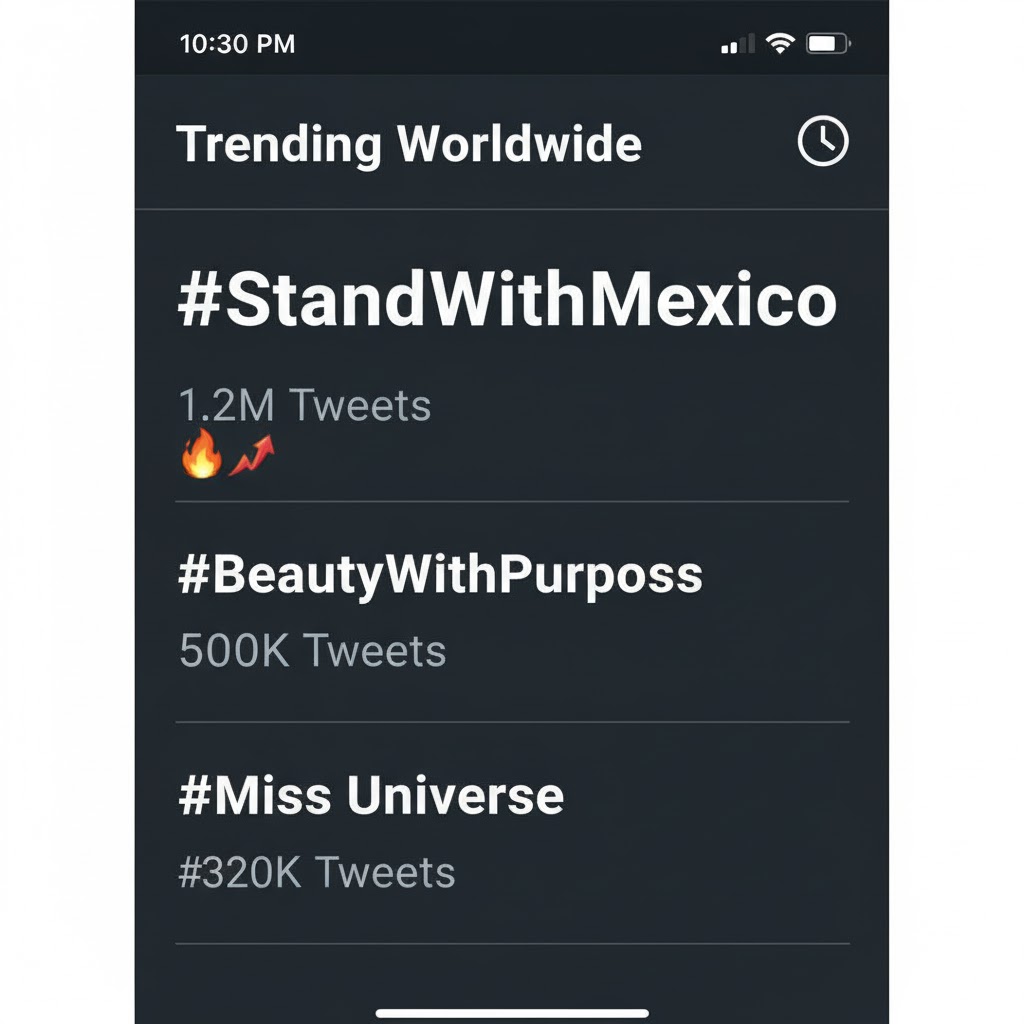 Screenshot-style graphic of trending hashtag #StandWithMexico.