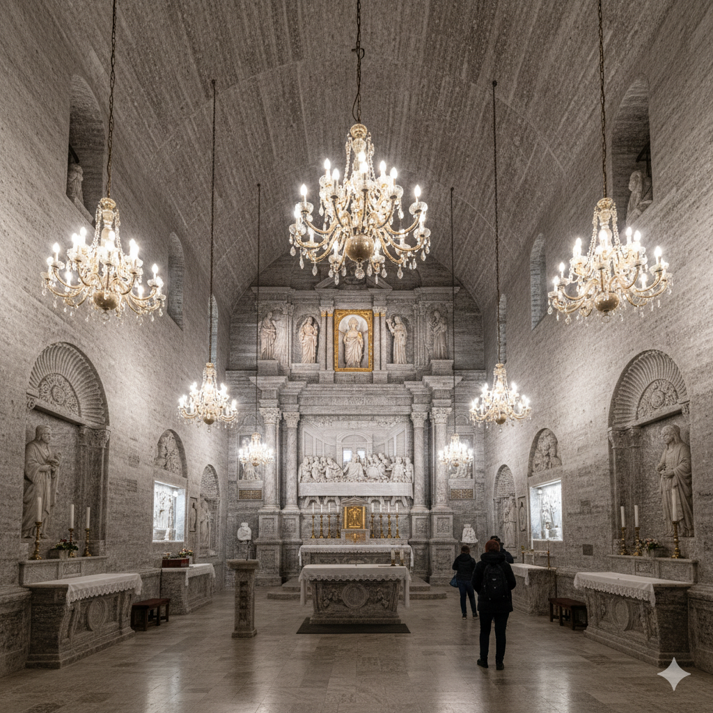 St. Kinga’s Underground Salt Chapel in Wieliczka Mine Poland