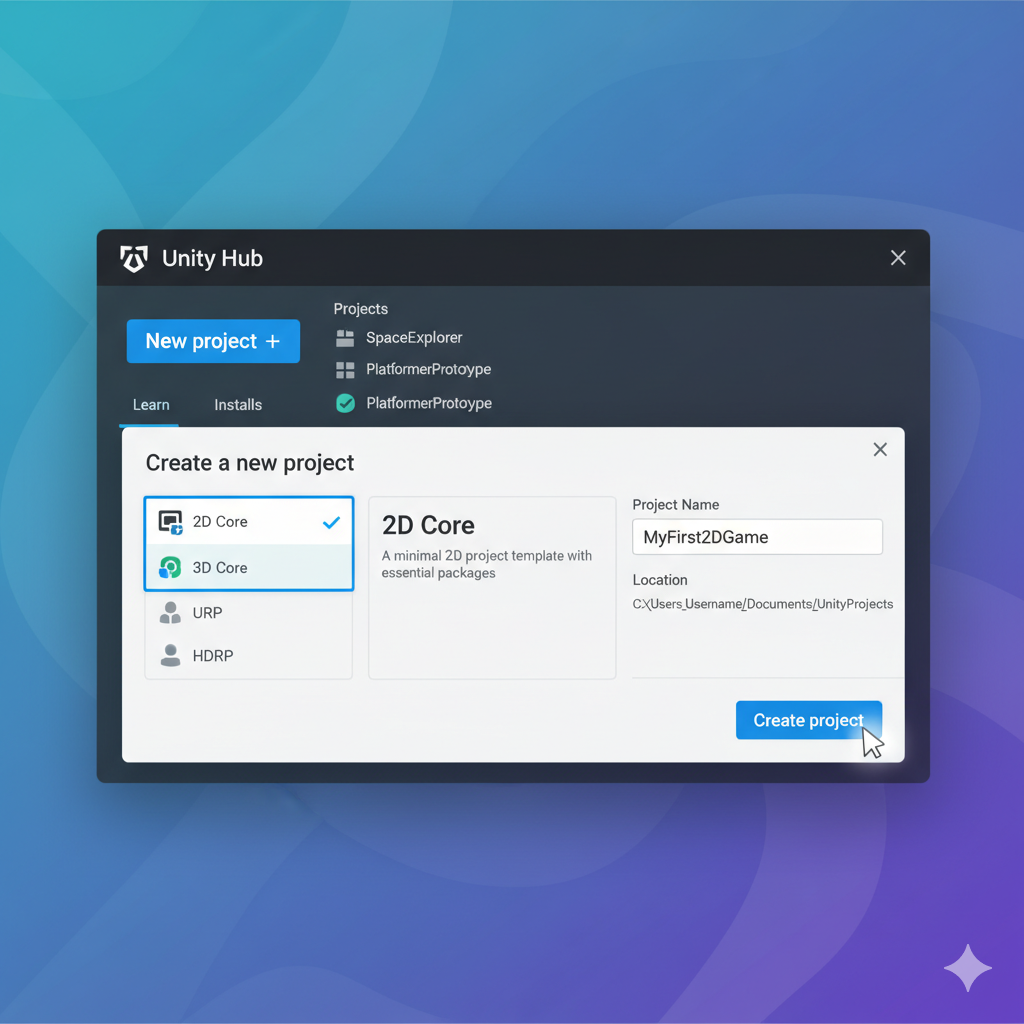Step-by-step Unity game development interface 2026
