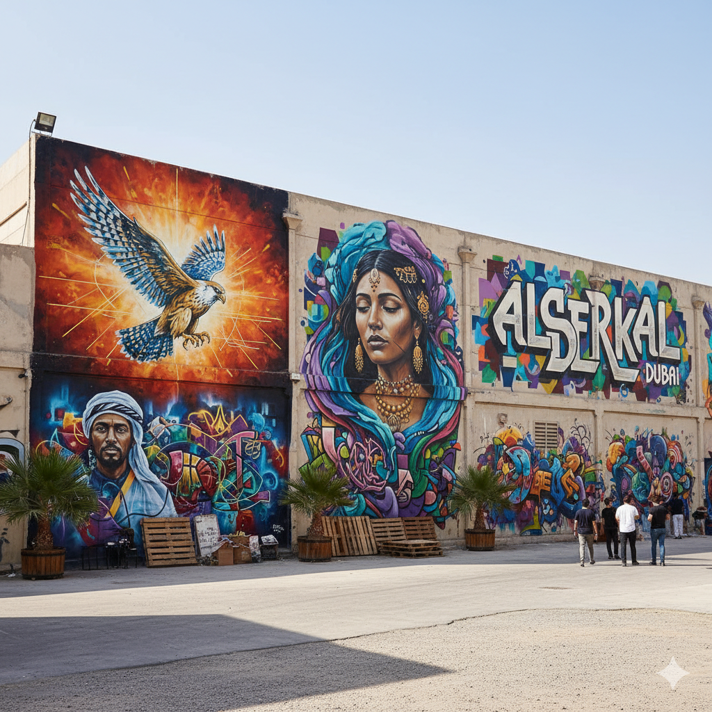 Street art murals in Dubai’s Alserkal Avenue