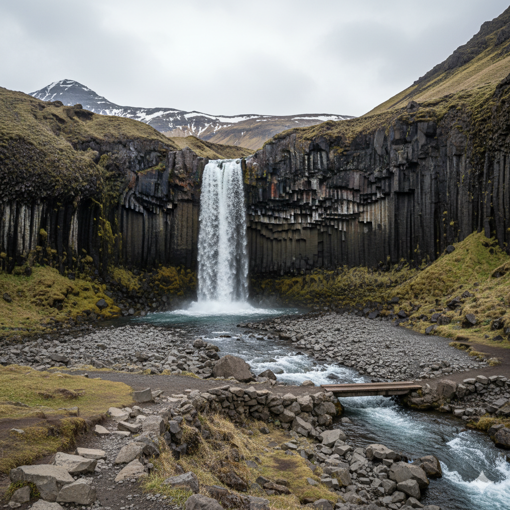 Svartifoss Iceland black waterfall basalt columns