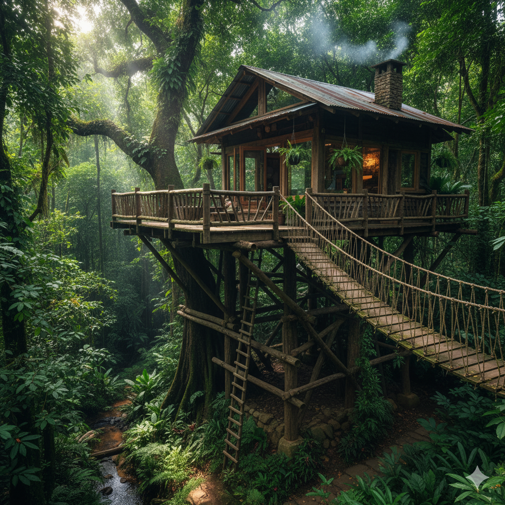 Eco-luxury treehouse in Costa Rica rainforest