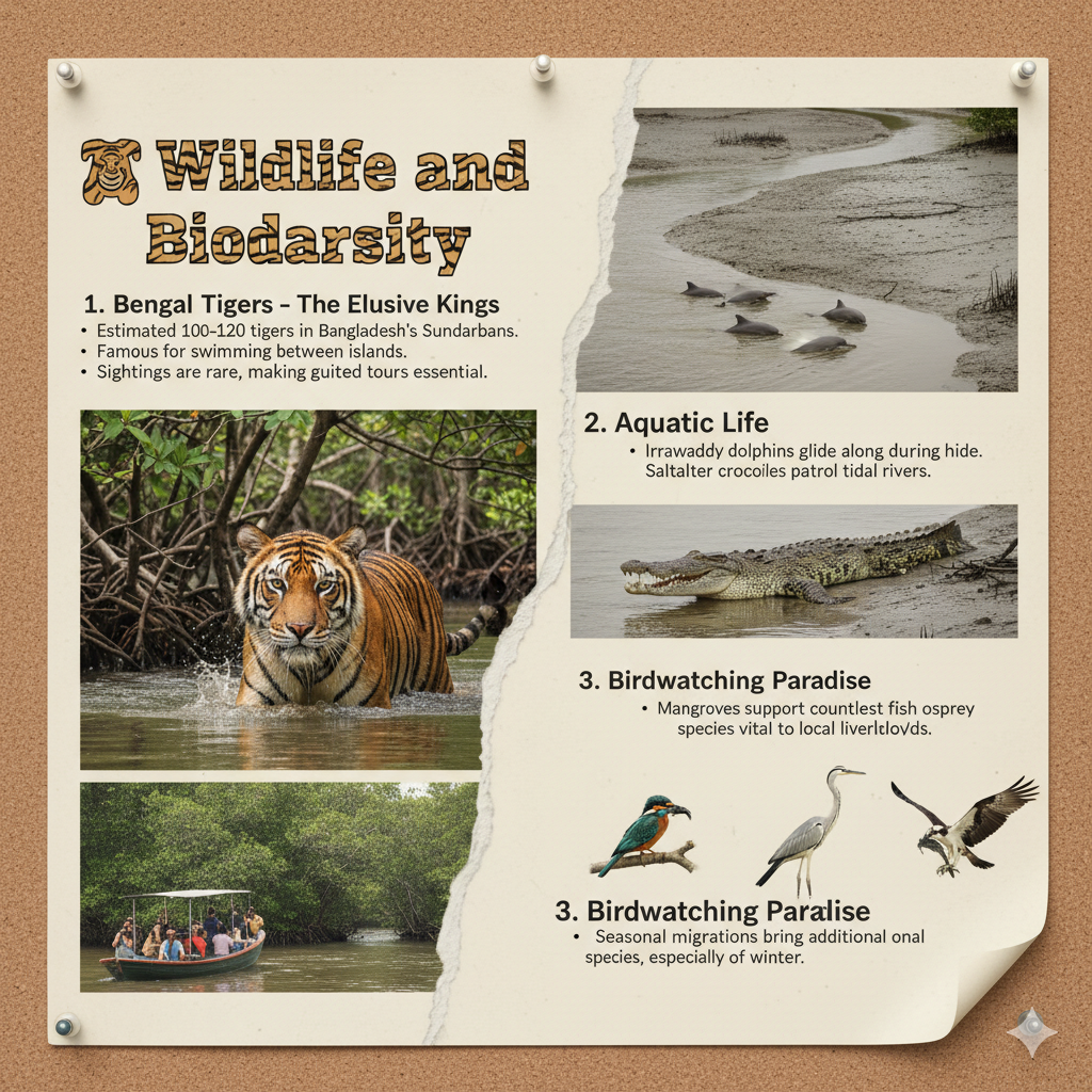 Wildlife and Biodiversity - Bengal Tigers, Aquatic Life, Birdwatching Paradise