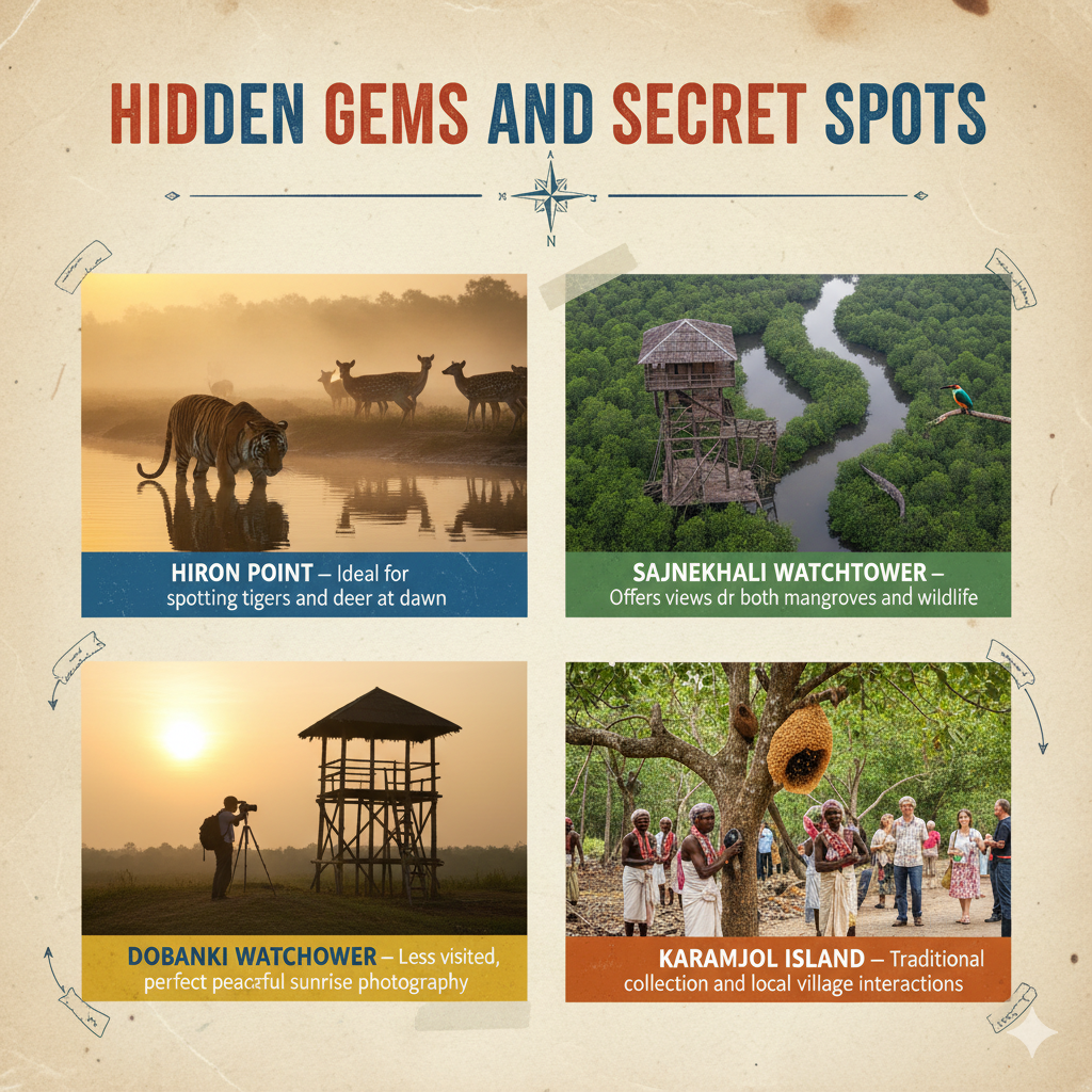 hidden gems and secret spots - Hiron Point, Sajnekhali Watchtower, Dobanki Watchtower, Karamjol Island