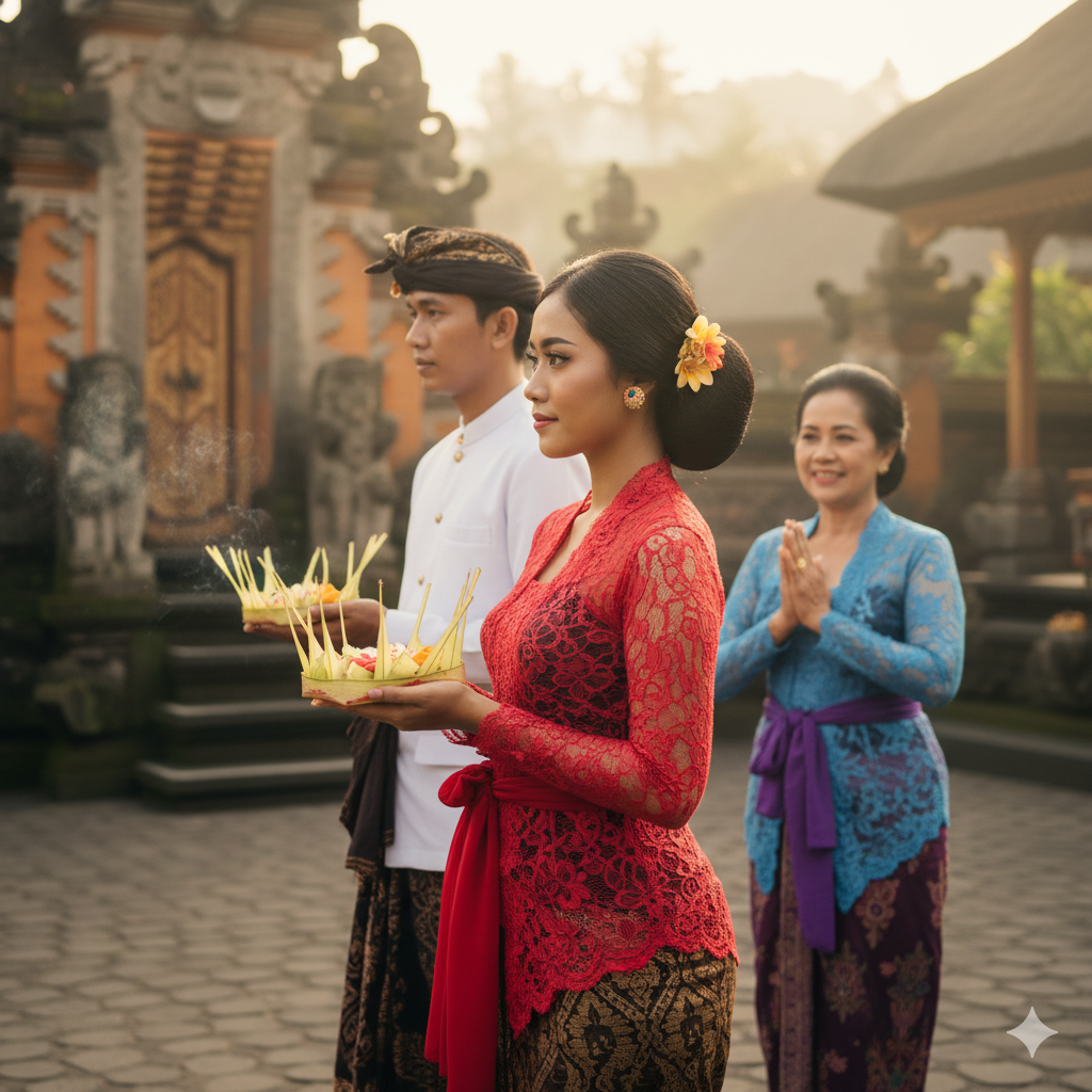 Traditional community in cloud village of Bali
