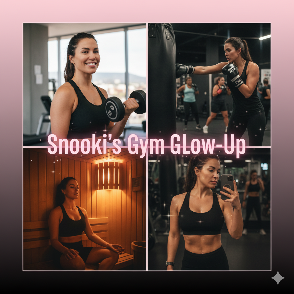 motivational fitness journey split poster for Snooki