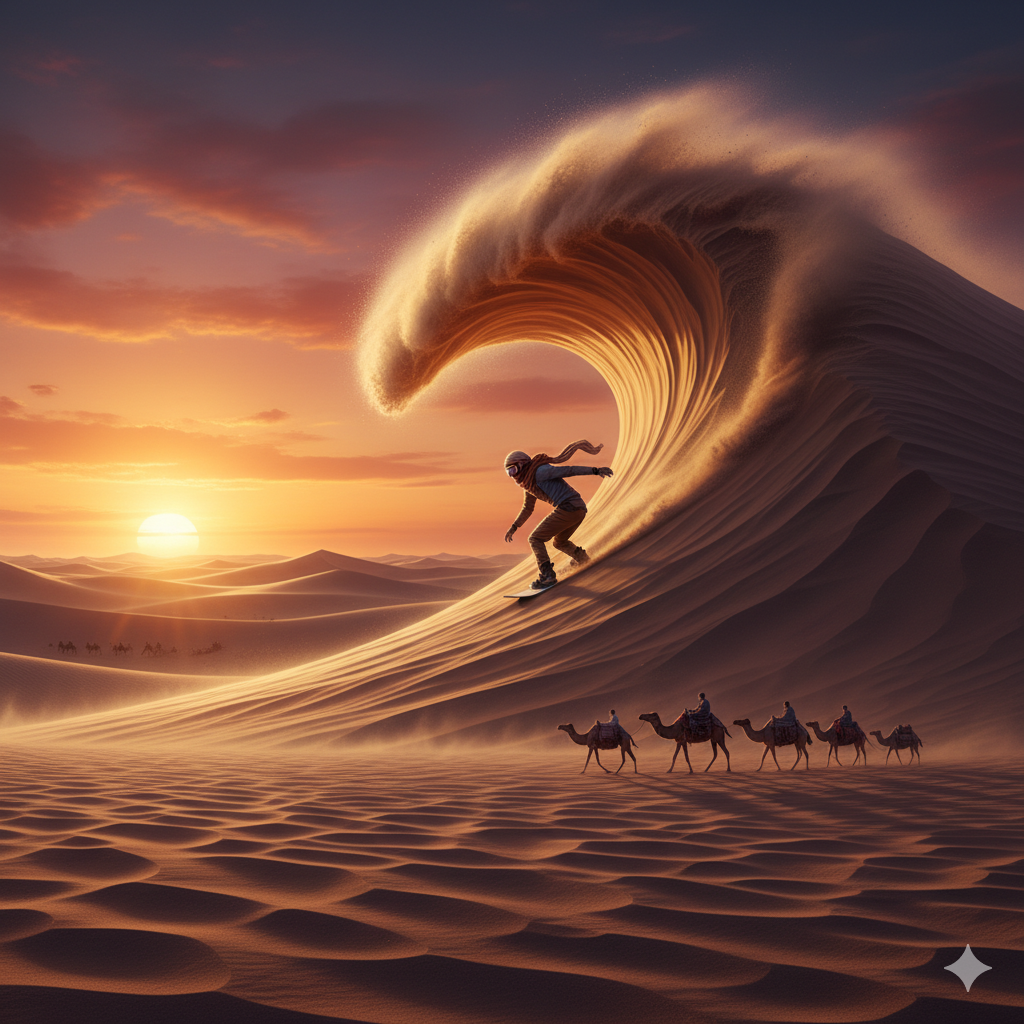 sandboarding giant wave Sahara