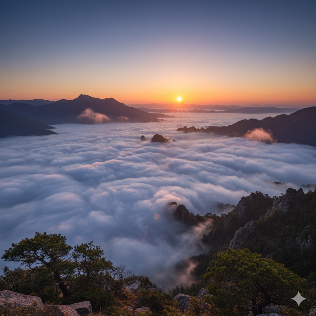 “Sunrise at Indonesia’s Village Above the Clouds