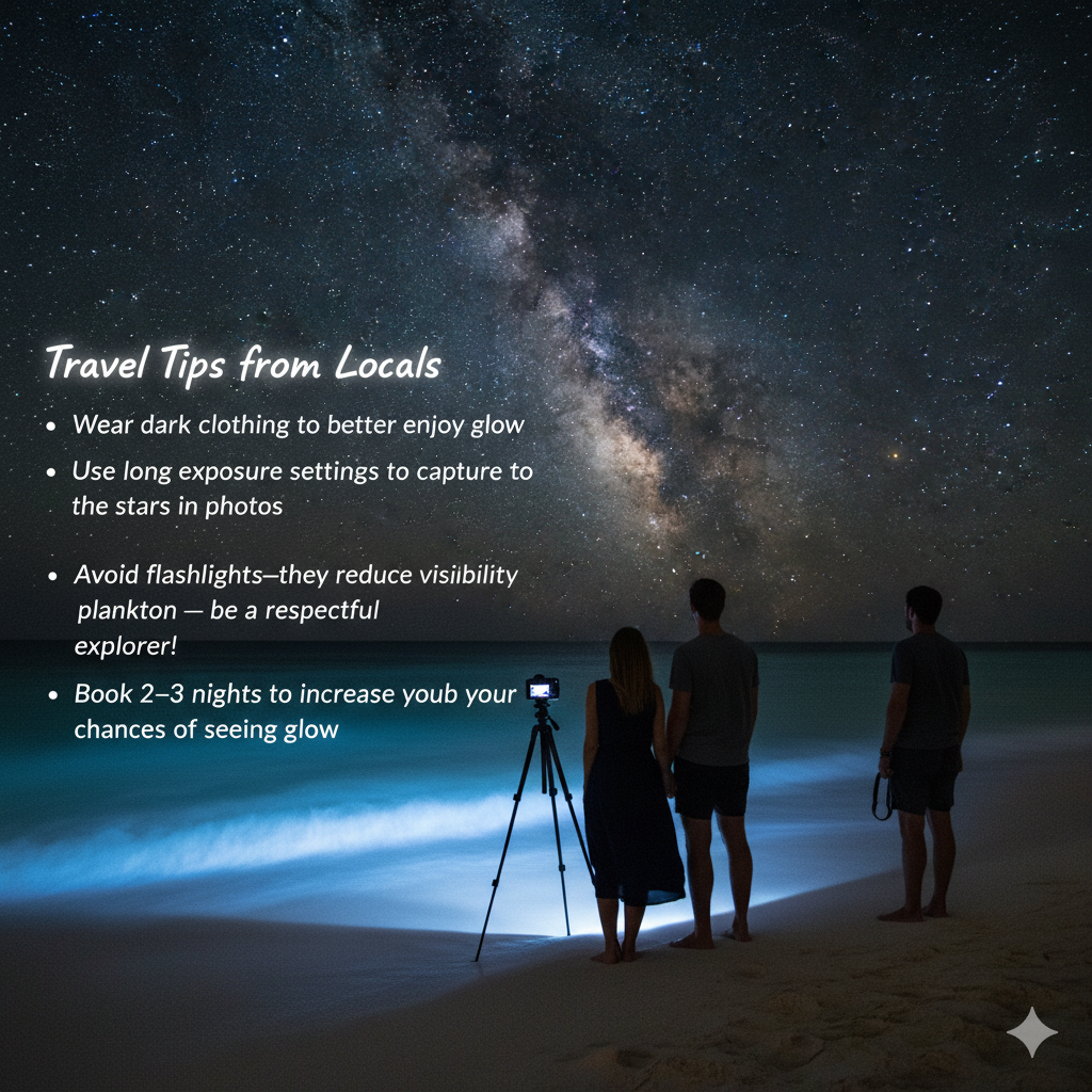 travel tips for experiencing the bioluminescent beaches